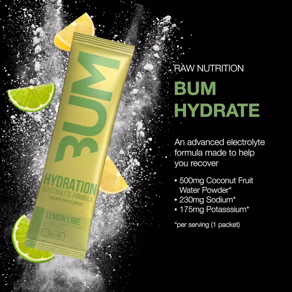 Raw Bum Hydration Powder Lemon Lime -  20 Sachets  3