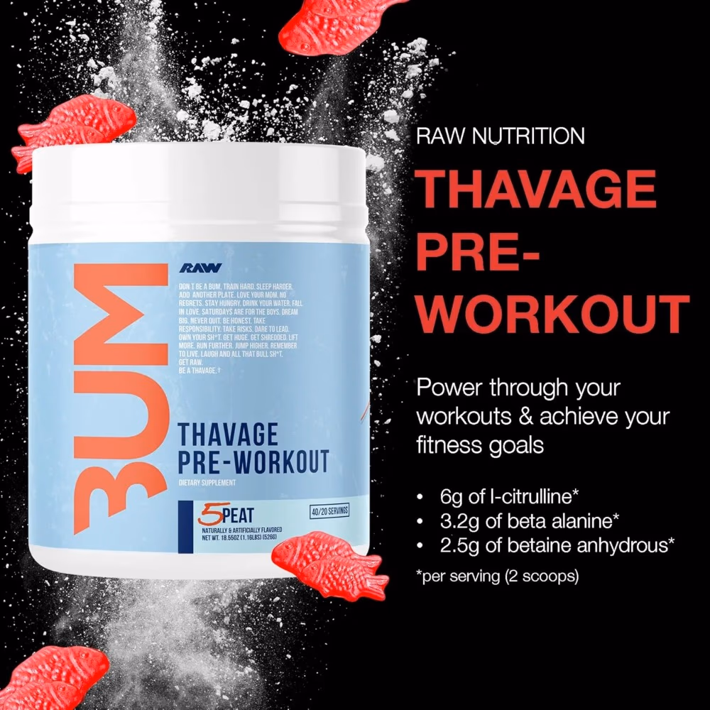 Raw Cbum Thavage Pre Workout 4Peat 526g 3