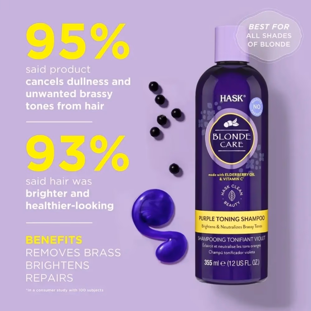 Hask Blonde Care Purple Toning Shampoo 355ml 2