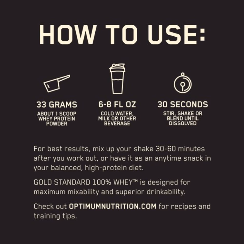 Optimum Nutrition Gold Standard 100% Whey Vanilla Ice Cream 5LB with Free Blender Bottle Shaker  3