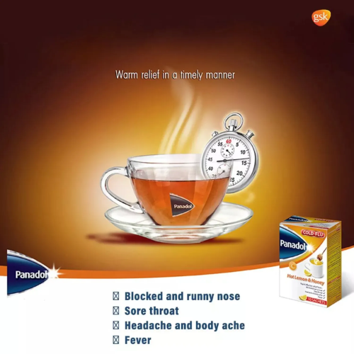 Panadol Cold And Flu Vapour Release Hot Lemon & Honey - 10 Sachets 2