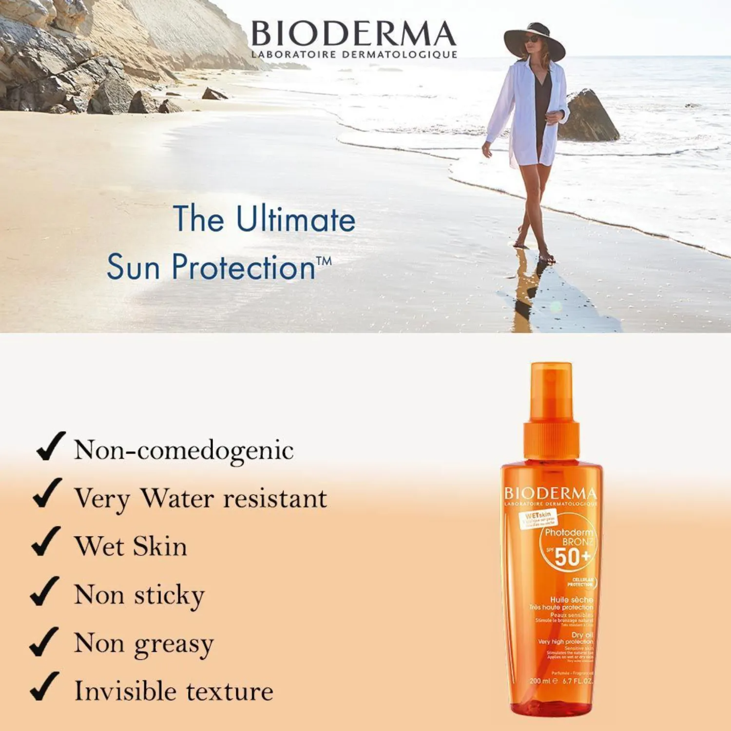 Bioderma Photoderm Bronz SPF50+ Dry Oil Spray 200ml 2